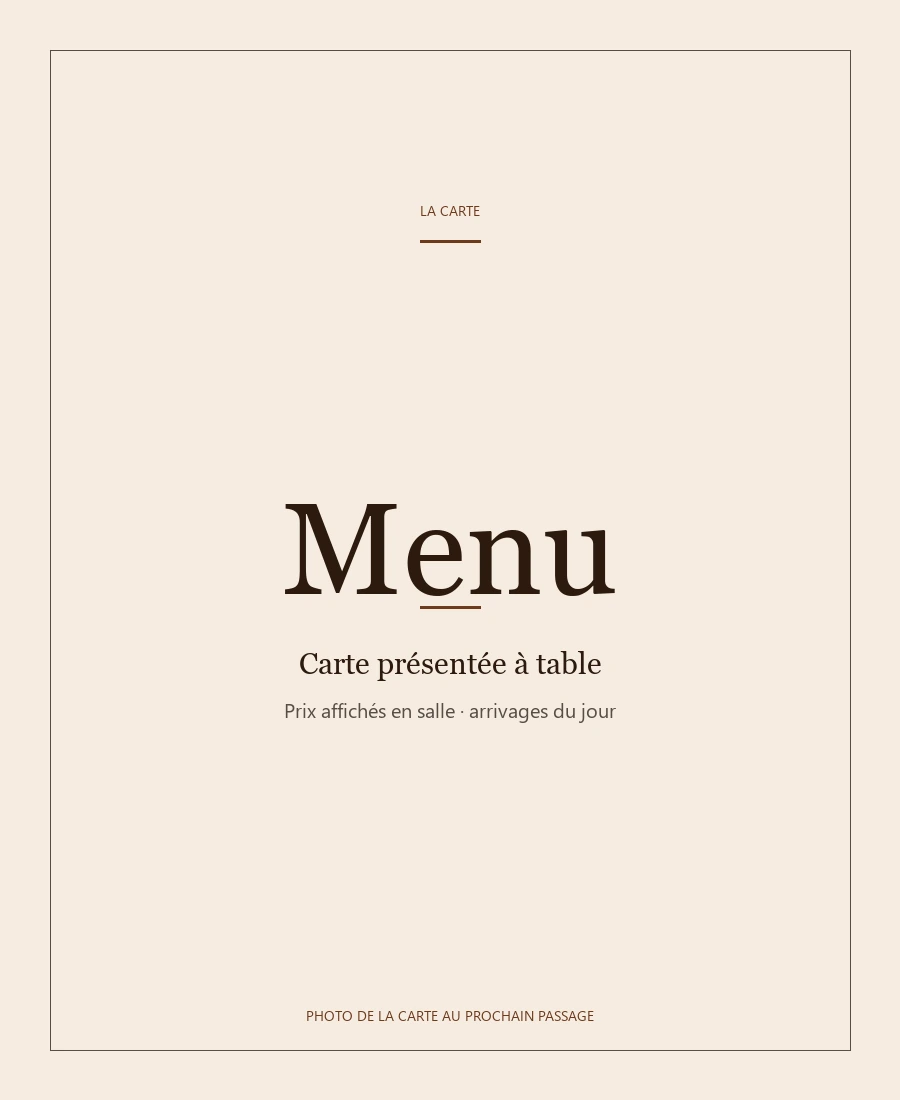 Carte Moko Café, photo de la carte au prochain passage